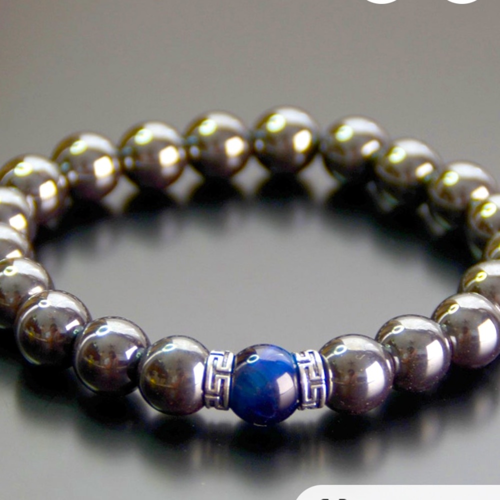 Lapis and Hematite Bracelet